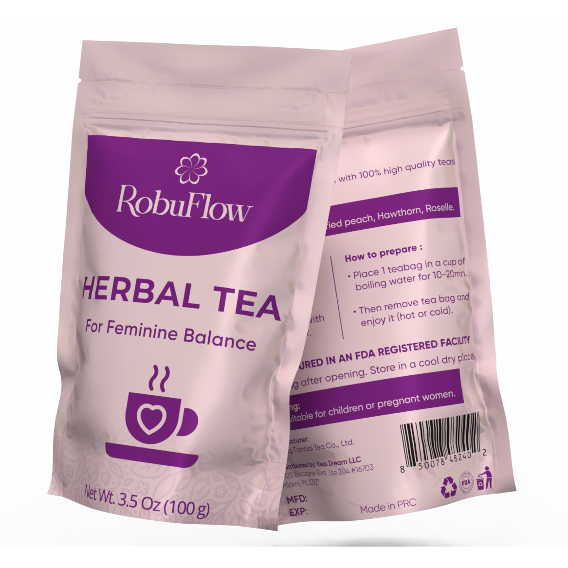RobuFlow Herbal Tea for Feminine Balance – 20 Tea Bags