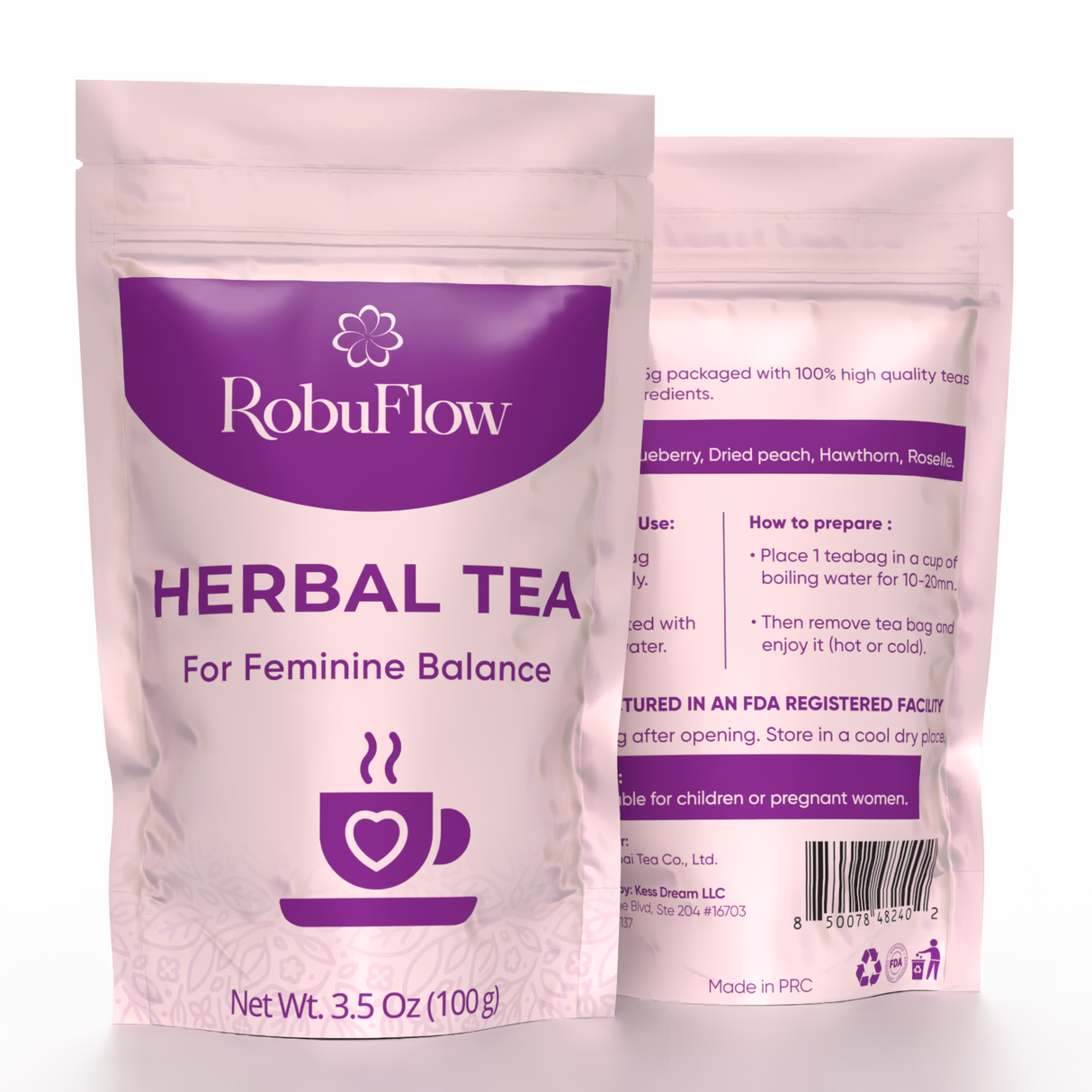 RobuFlow Herbal Tea for Feminine Balance – 20 Tea Bags