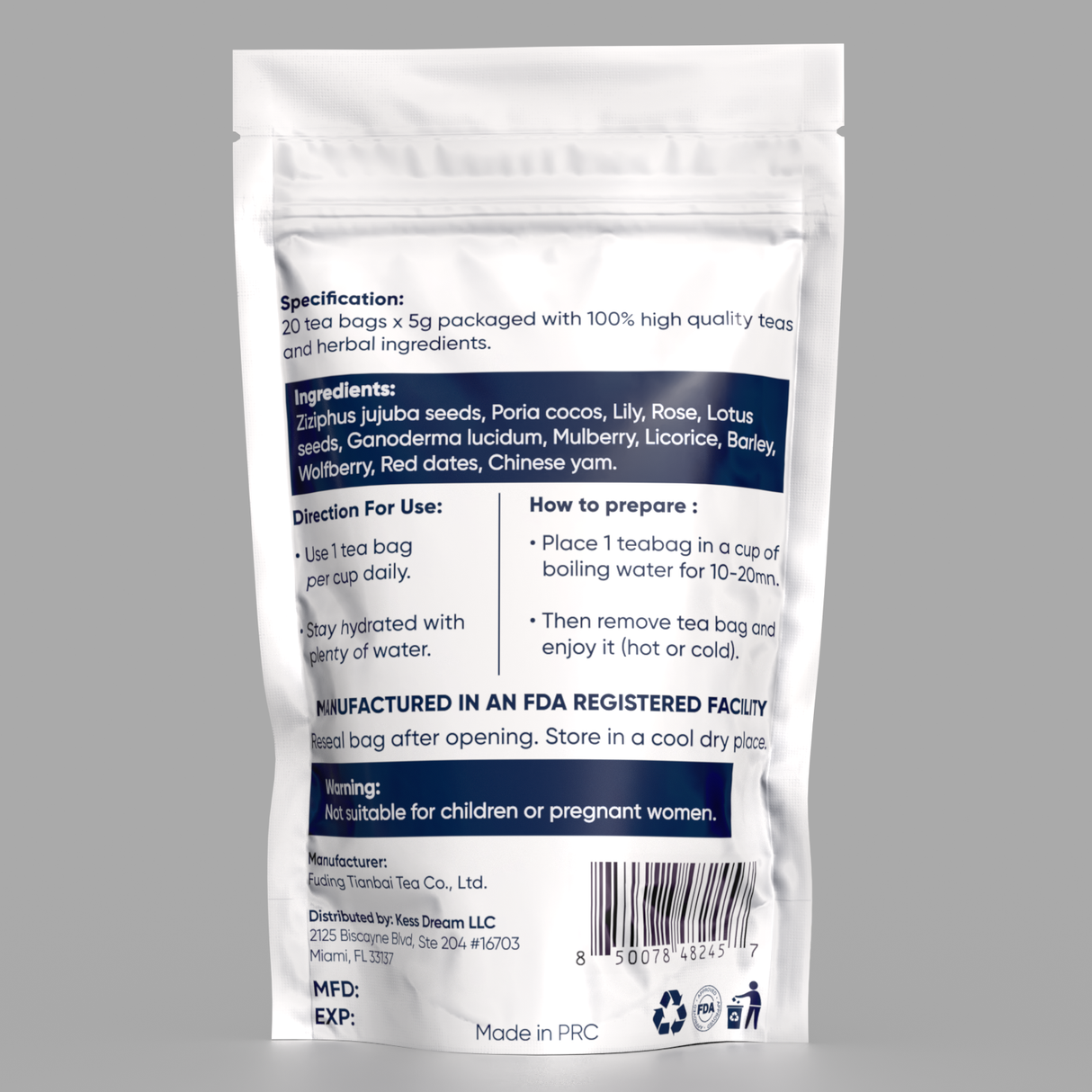 RobuFlow Night Tea - for Sleep & Calm - 20 Bags