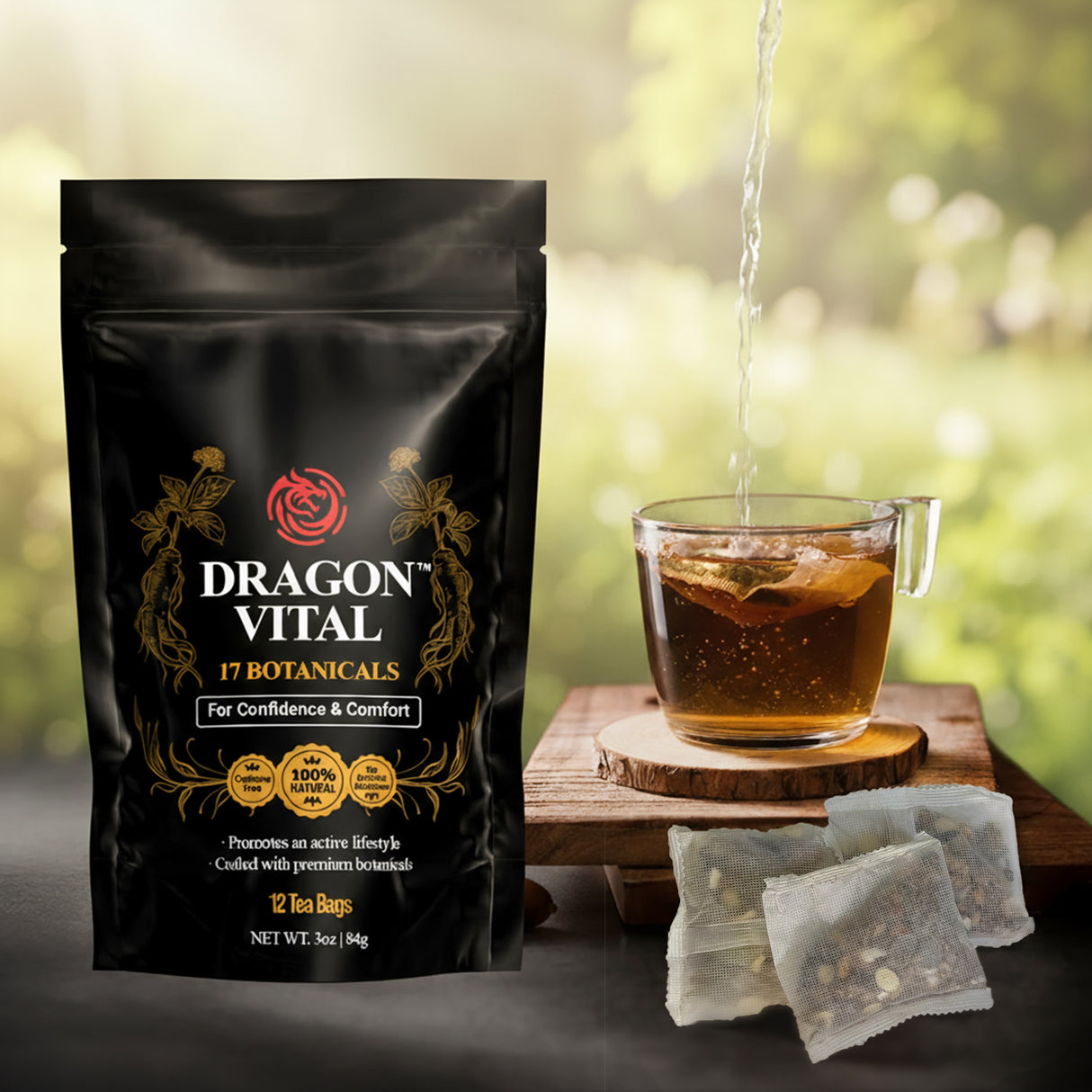 Dragon Vital Herbal Tea with Ginseng & Maca