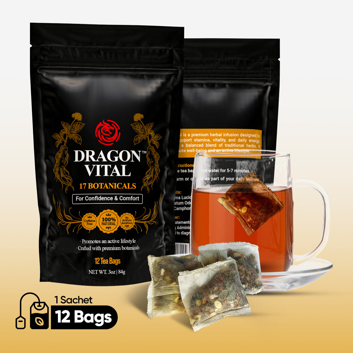Dragon Vital Herbal Tea with Ginseng & Maca
