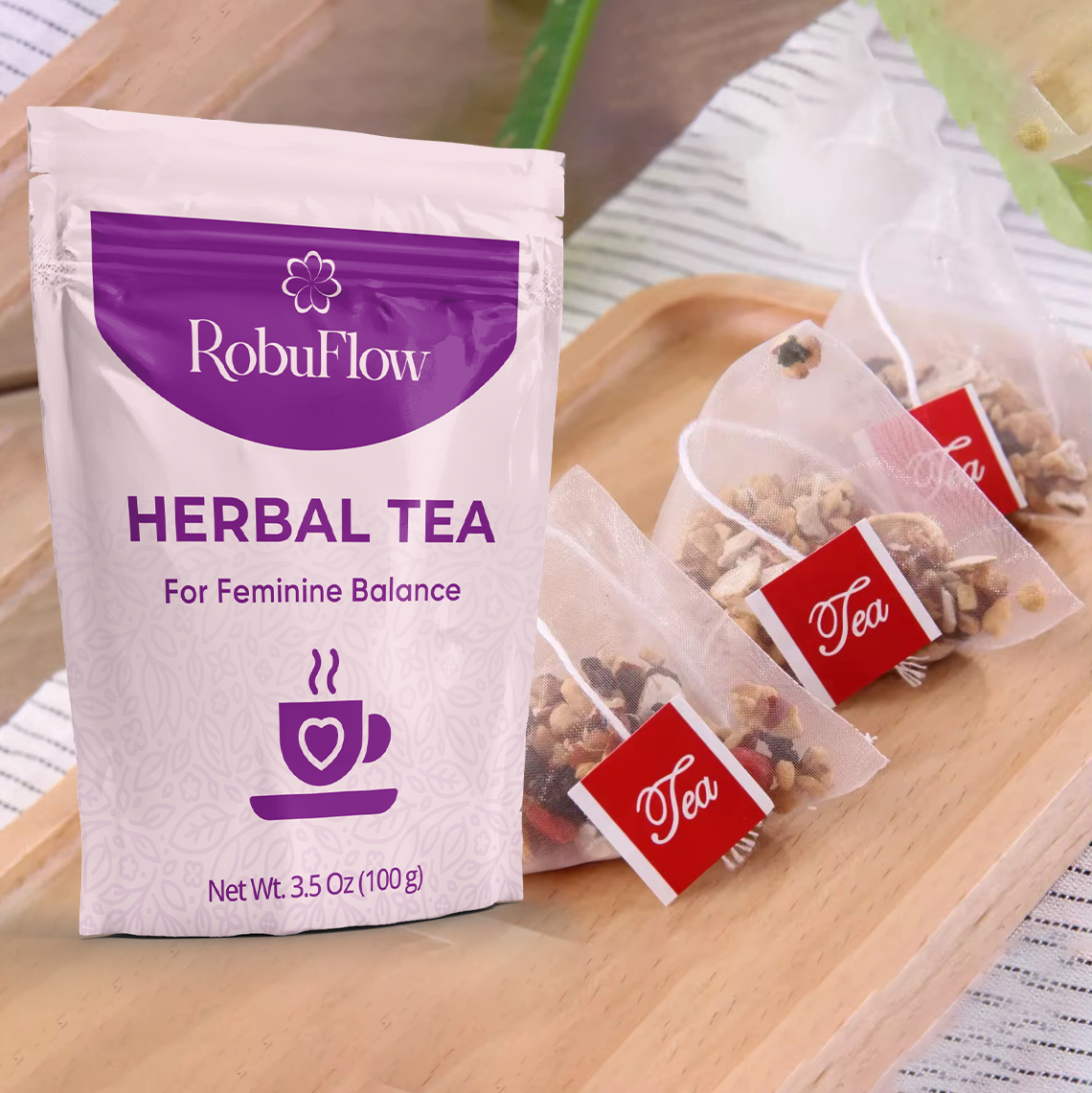 RobuFlow Herbal Tea for Feminine Balance – 20 Tea Bags