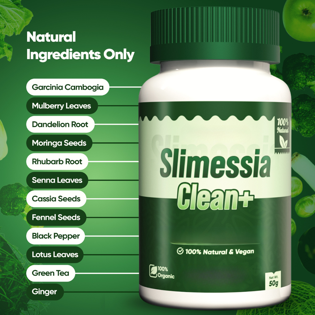 Robutop Slimessia Clean+ Gentle Digestive Support Supplement with Herbal Ingredients – Plant-Based Gut Health Formula – Non-GMO, Gentle & Clean, 30 Capsules