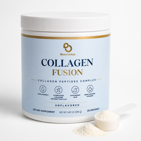 Boostanica Collagen Fusion Unflavored Powder — Collagen Peptides Complex, 25 Servings