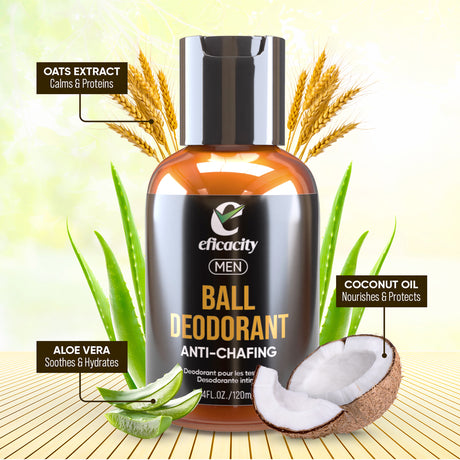Eficacity Men Ball Deodorant, Anti-Chafing Formula, 4 Fl Oz | by Robutop