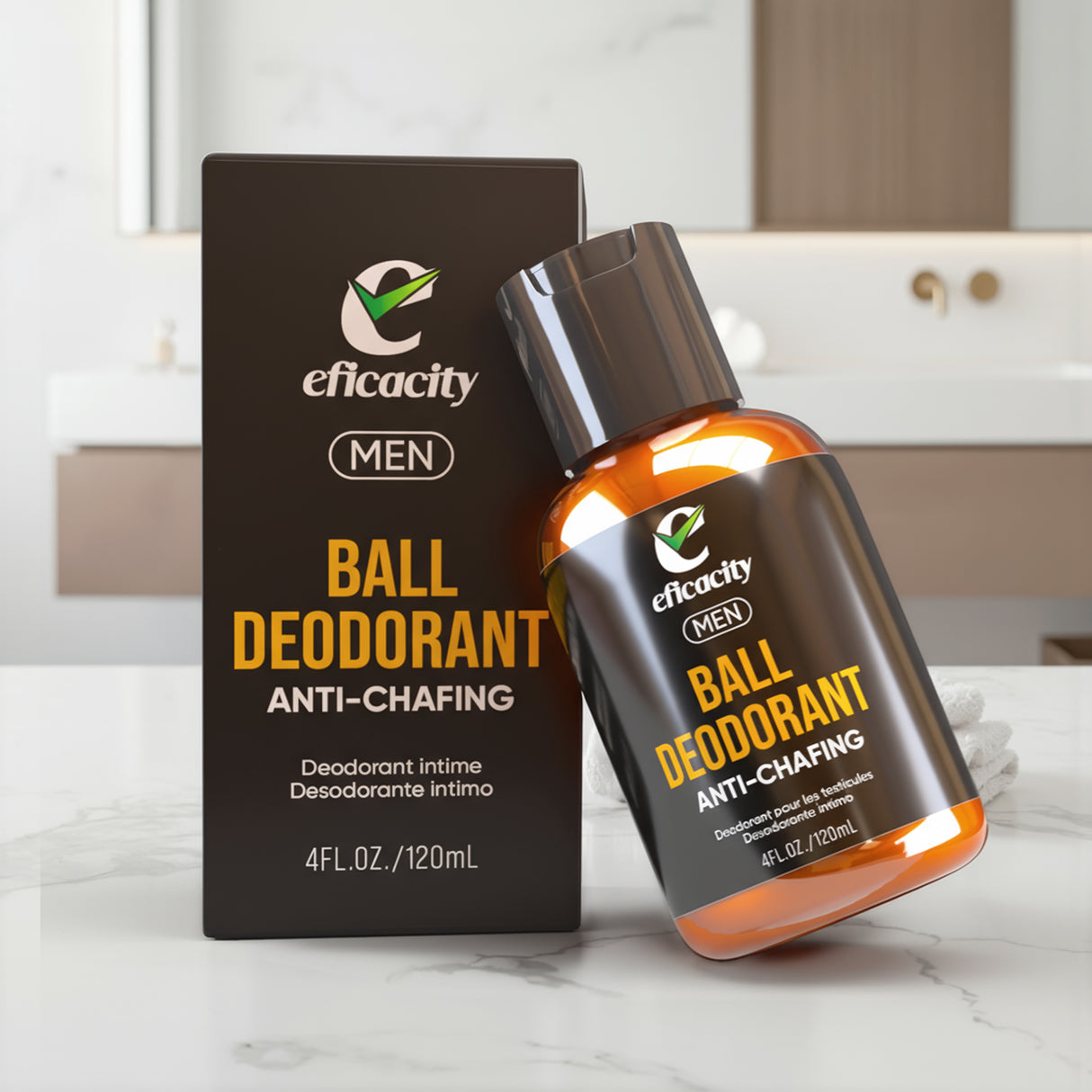 Eficacity Men Ball Deodorant, Anti-Chafing Formula, 4 Fl Oz | by Robutop