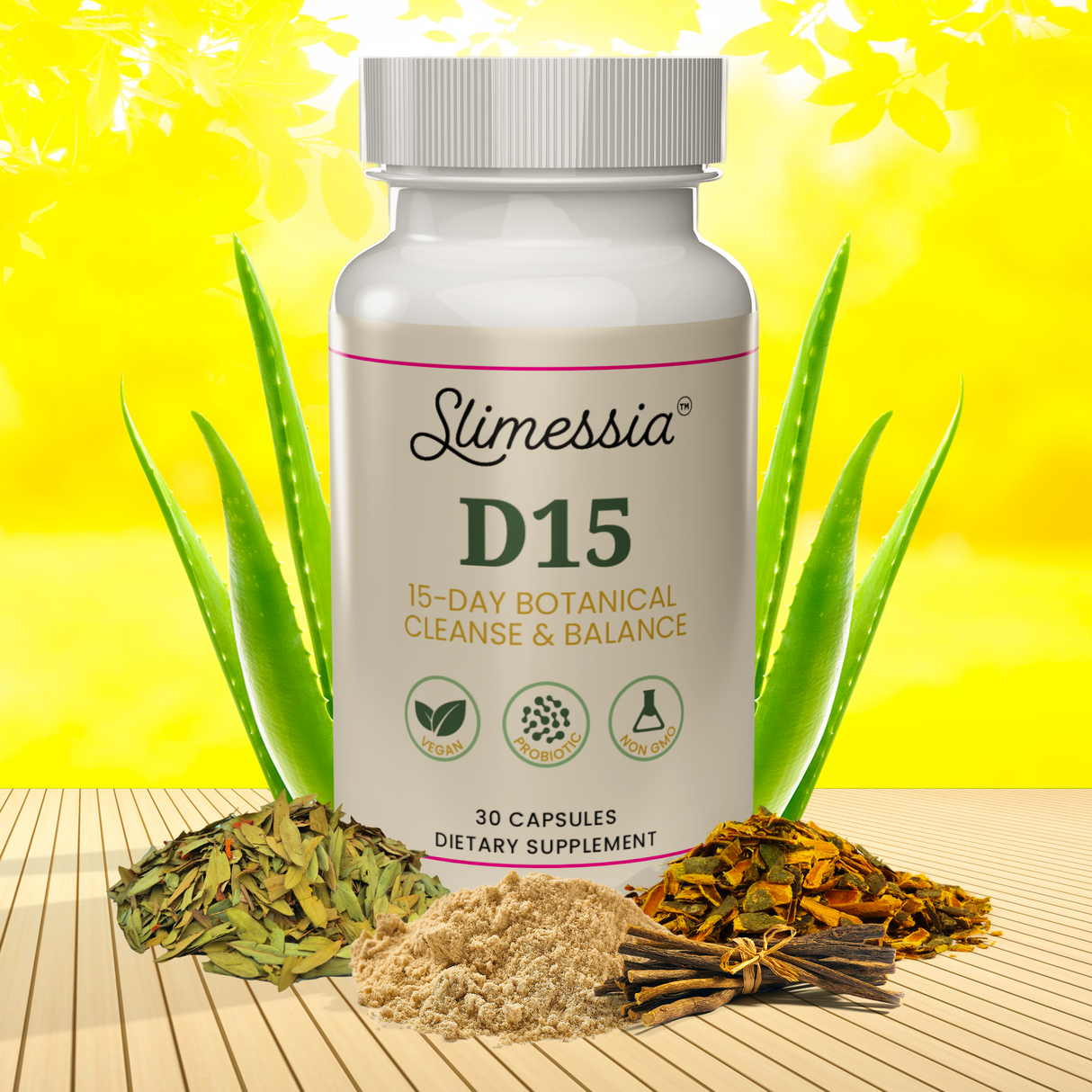 S*imessia D15 | 15 Days Botanical Cleanse and Balance Supplement, 30 Capsules, GMO-Free
