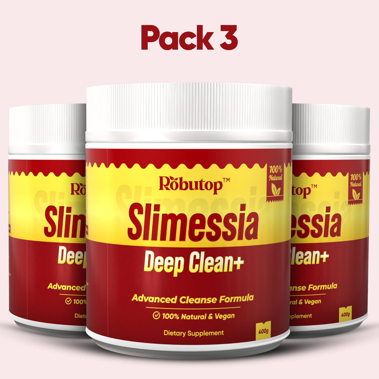 Robutop Slimessia Deep Clean+ Gut Cleanse Detox with Senna Leaf, Cascara Sagrada, Dandelion Root - Daily Advanced Digestive Support - Non-GMO, Plant Based - Natural Ingredients
