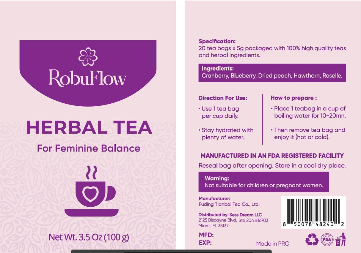 RobuFlow Women's Balance Herbal Tea, 4 oz